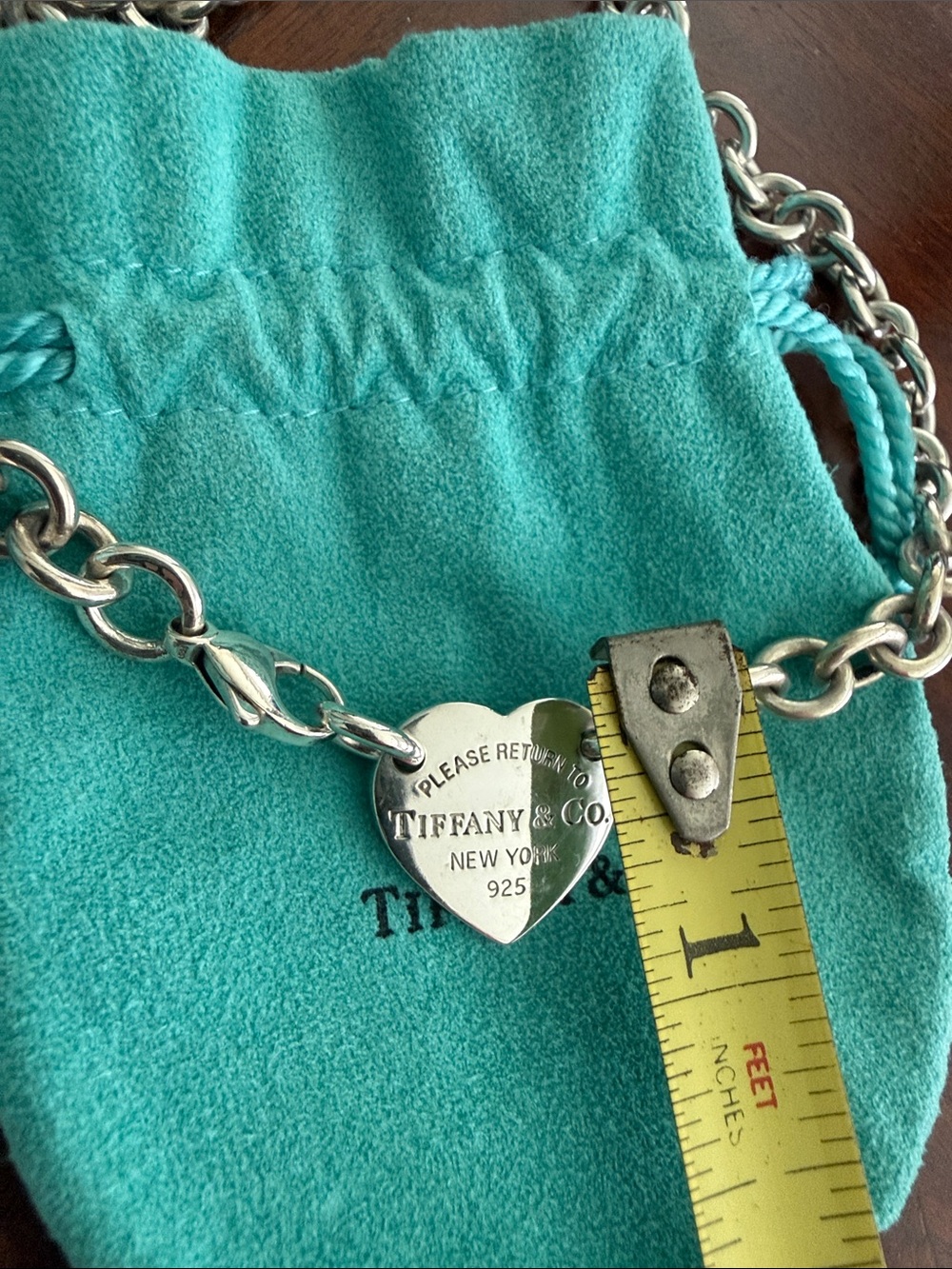 18” ICONIC Please Return To Tiffany Heart Tag Choker Necklace - Picture 10 of 14